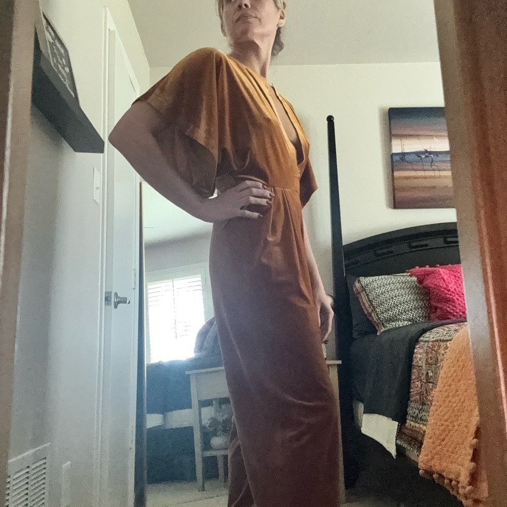 NWT Norma Kamali Rust/Orange Rectangle Jog Jumpsuit - Picture 11 of 12
